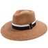Walrus Hats Fedora Walrus Hats Natural Raffia Straw Fedora Hat w/ Black & White Band